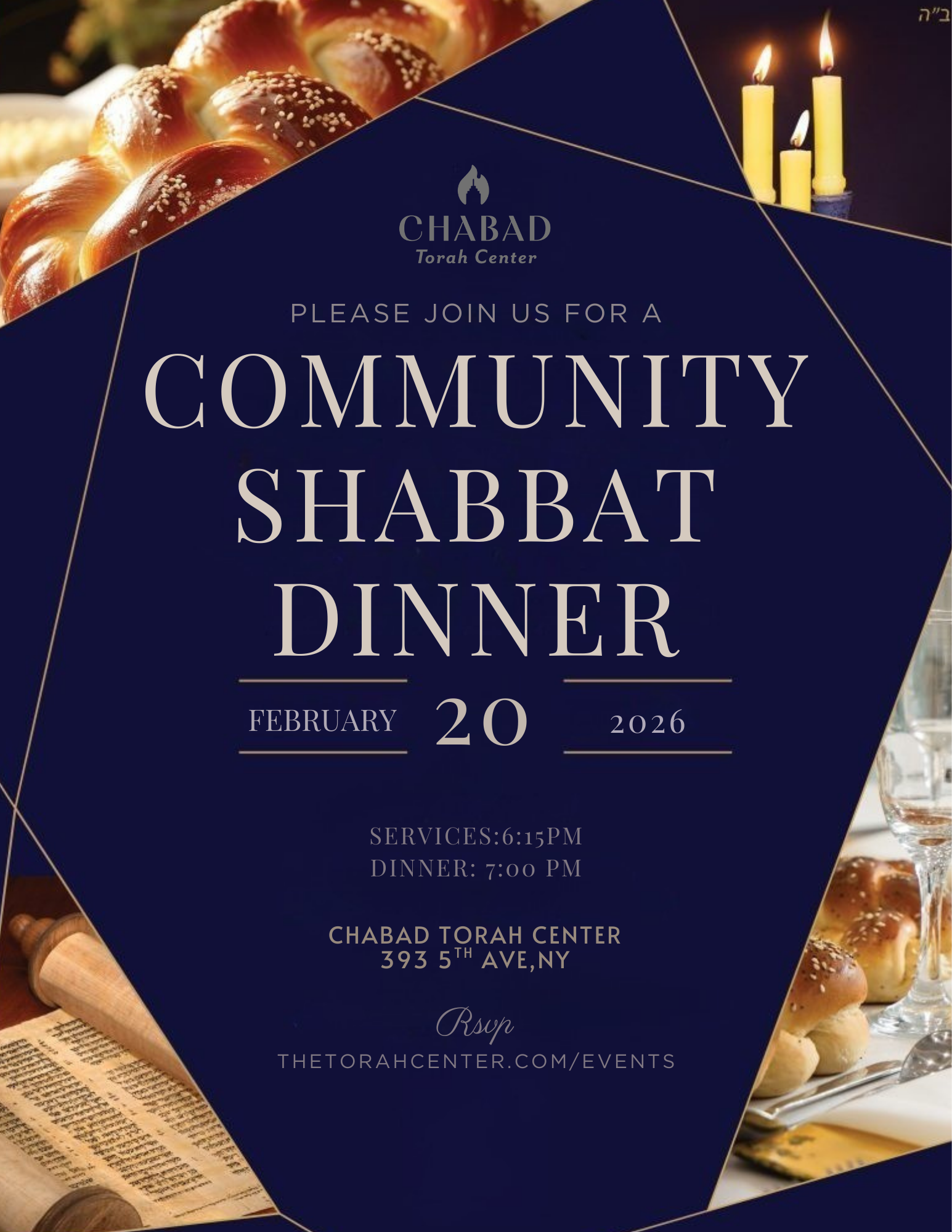 Friday Night community Dinner סעודת שבת