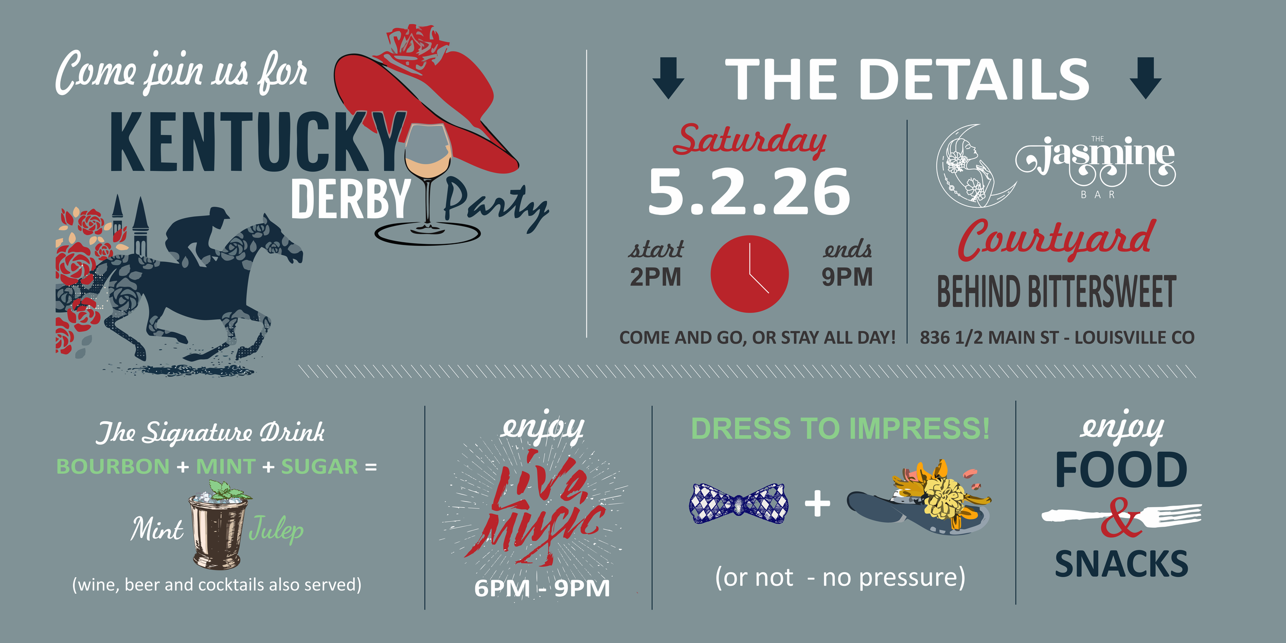 2026 Kentucky Derby @ The Jasmine Bar & Courtyard Event Space