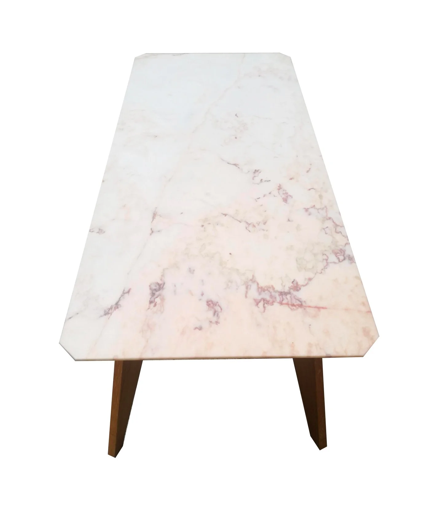 Oak Table with Pink Marble Top