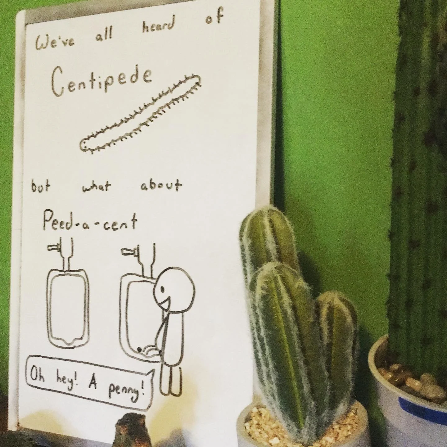 There&rsquo;s a hundred legs. Don&rsquo;t count. #whiteboard #puns