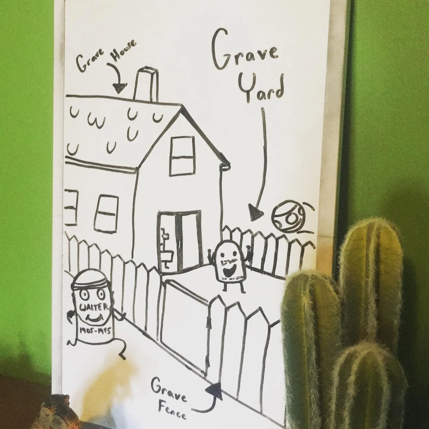 Tombstone grave same thing #whiteboard #puns