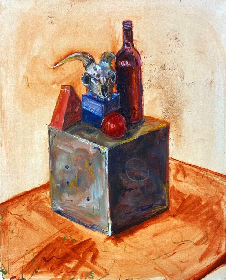 Skull Still Life 2023, Oil on Canvas
