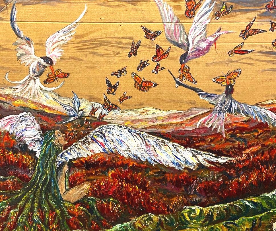 Arctic Terns 2020, Oil on Cardboard