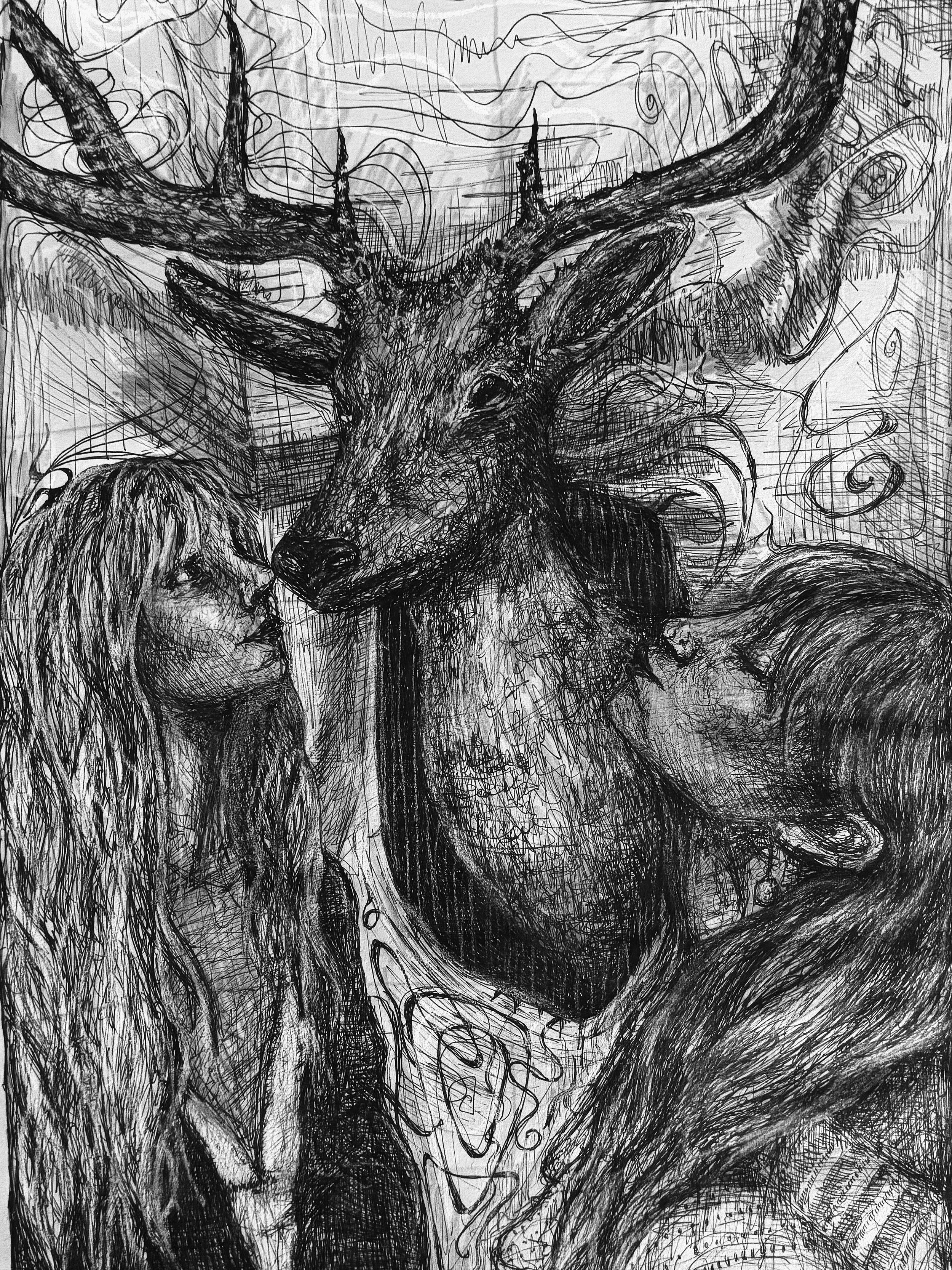 Anna and Jessica and Deer