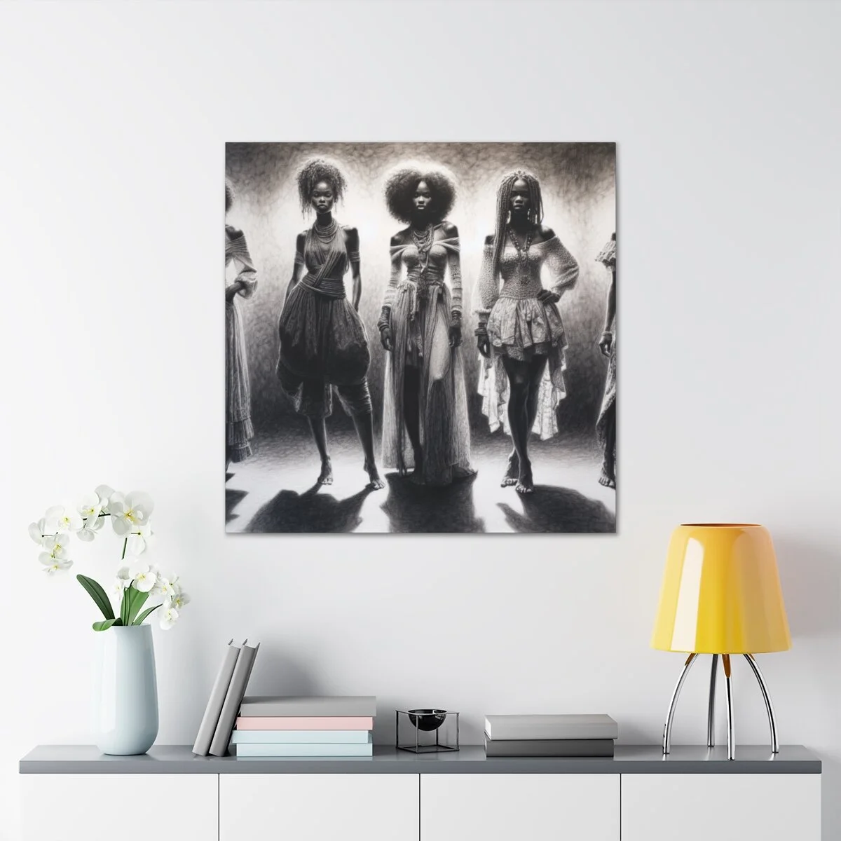 "Charcoal Noir Artistry" - Canvas by Abstrac.tion Art