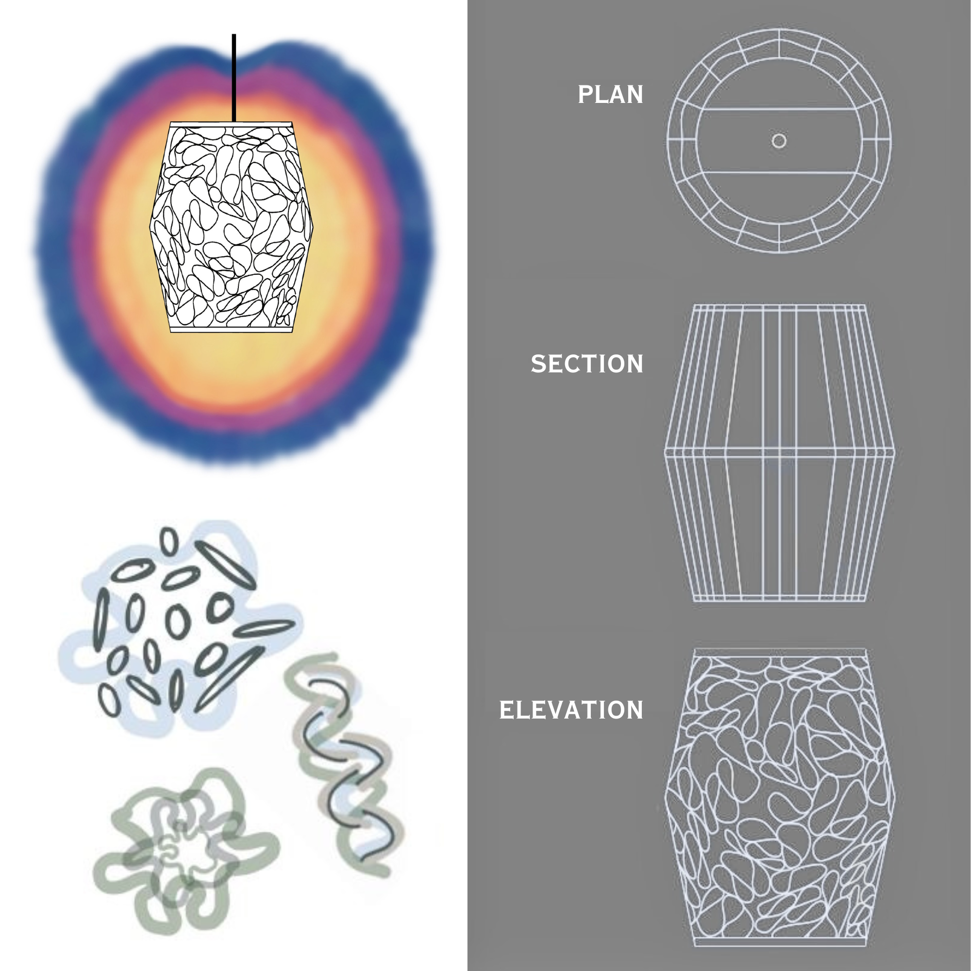LUMINAIRE DOCUMENTATION - LIGHTING DISTRIBUTION, CONCEPT DIAGRAM, PLAN, SECTION, & ELEVATION DRAWINGS