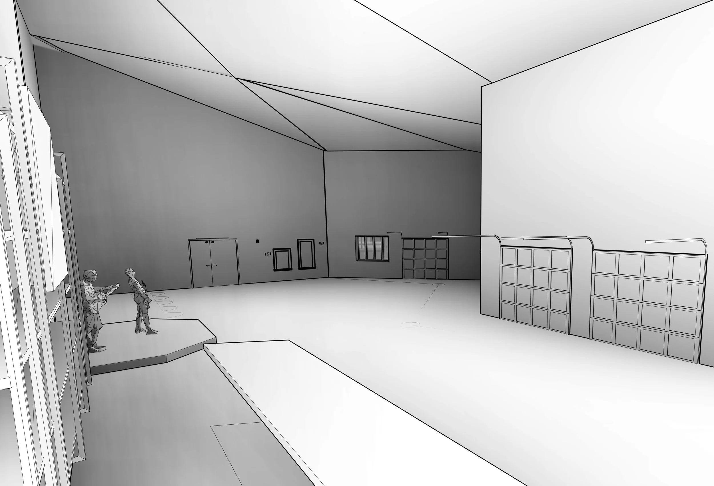 PROPOSED DESIGN - B&W INTERIOR SKETCHY RENDERING - III