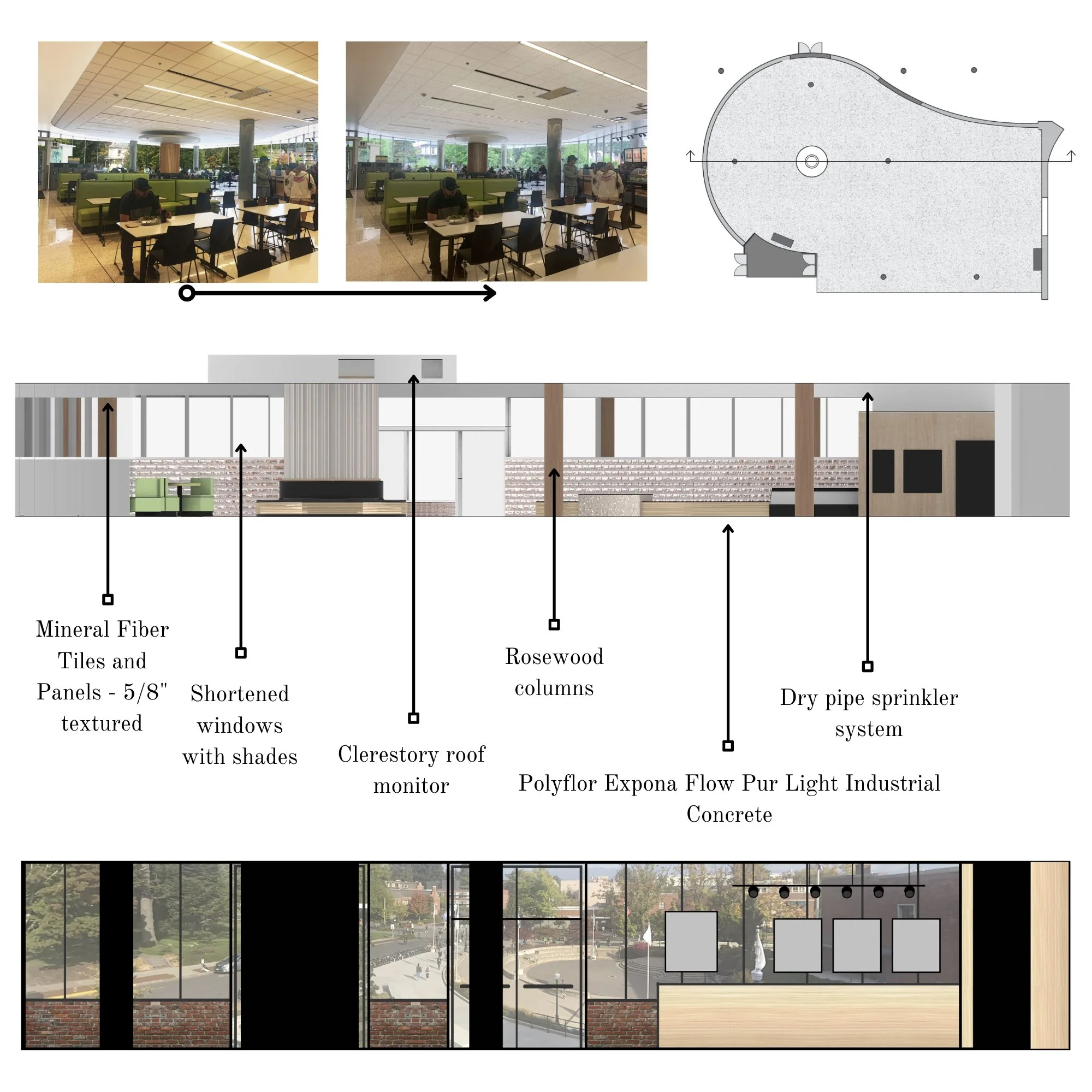 INTEGRATED DESIGN PROPOSAL - CEILING REDESIGN BEFORE/AFTER PHOTOS & RENDERED SECTIONS