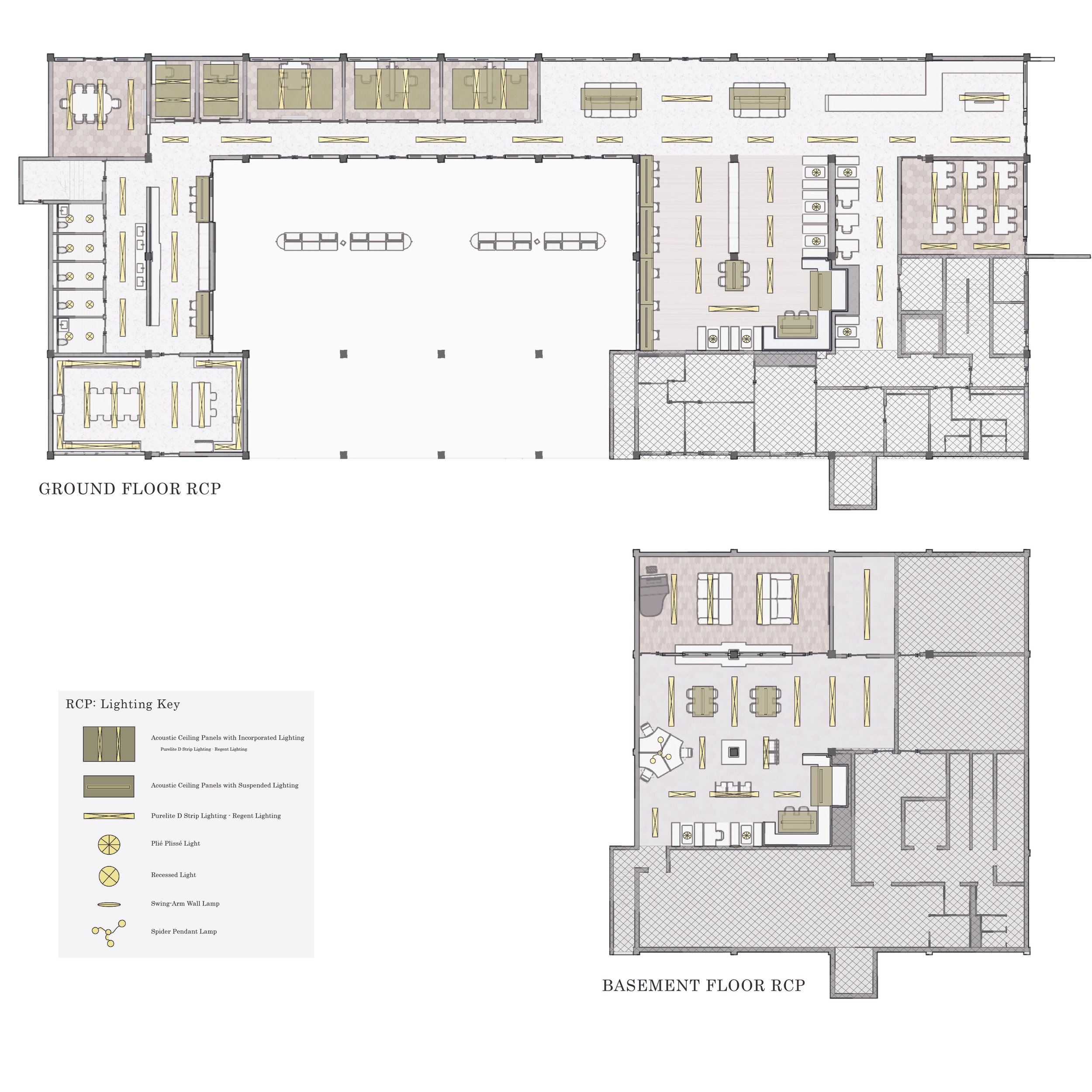 DESIGN PROPOSAL - RENDERED REFLECTED CEILING PLANS
