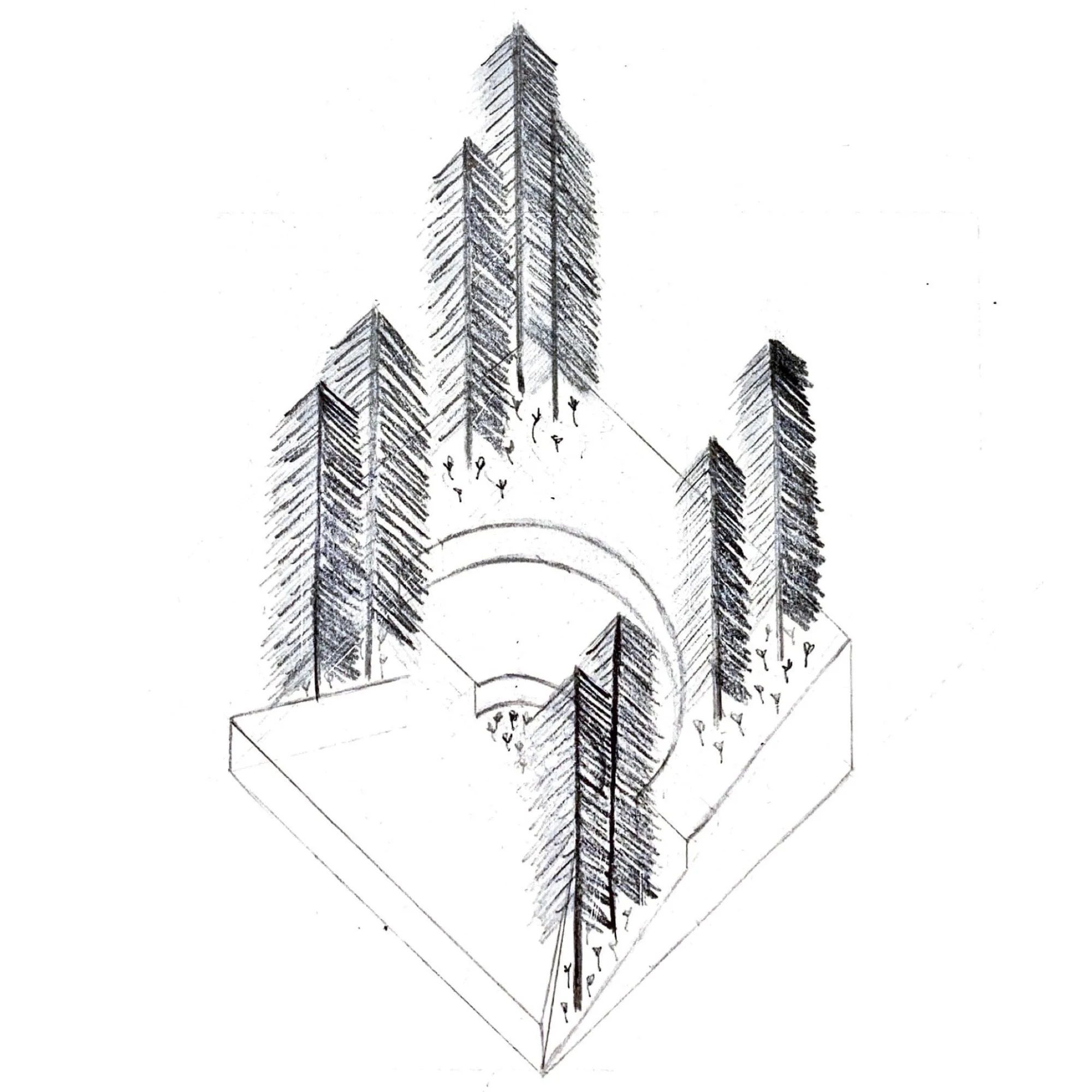 AXONOMETRIC DRAWING - OUTDOOR AUDITORIUM - II