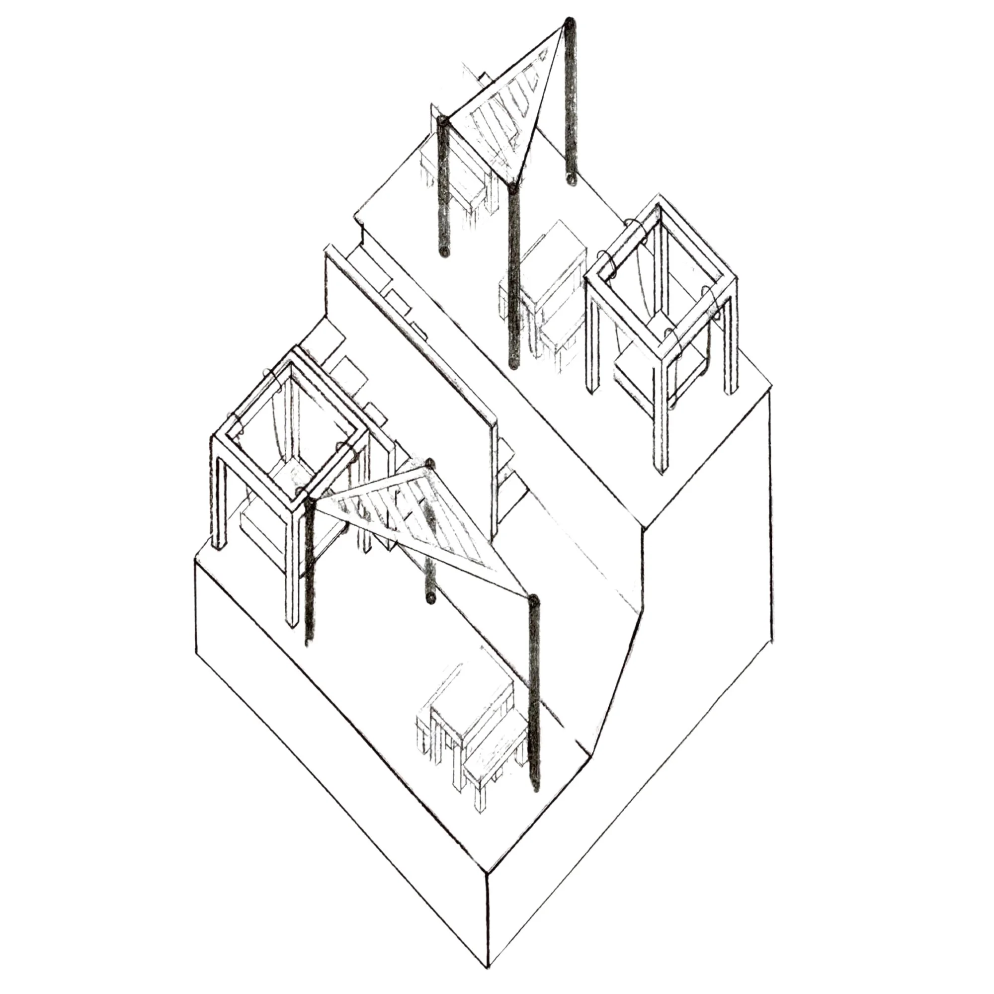 AXONOMETRIC DRAWING - OUTDOOR SEATING