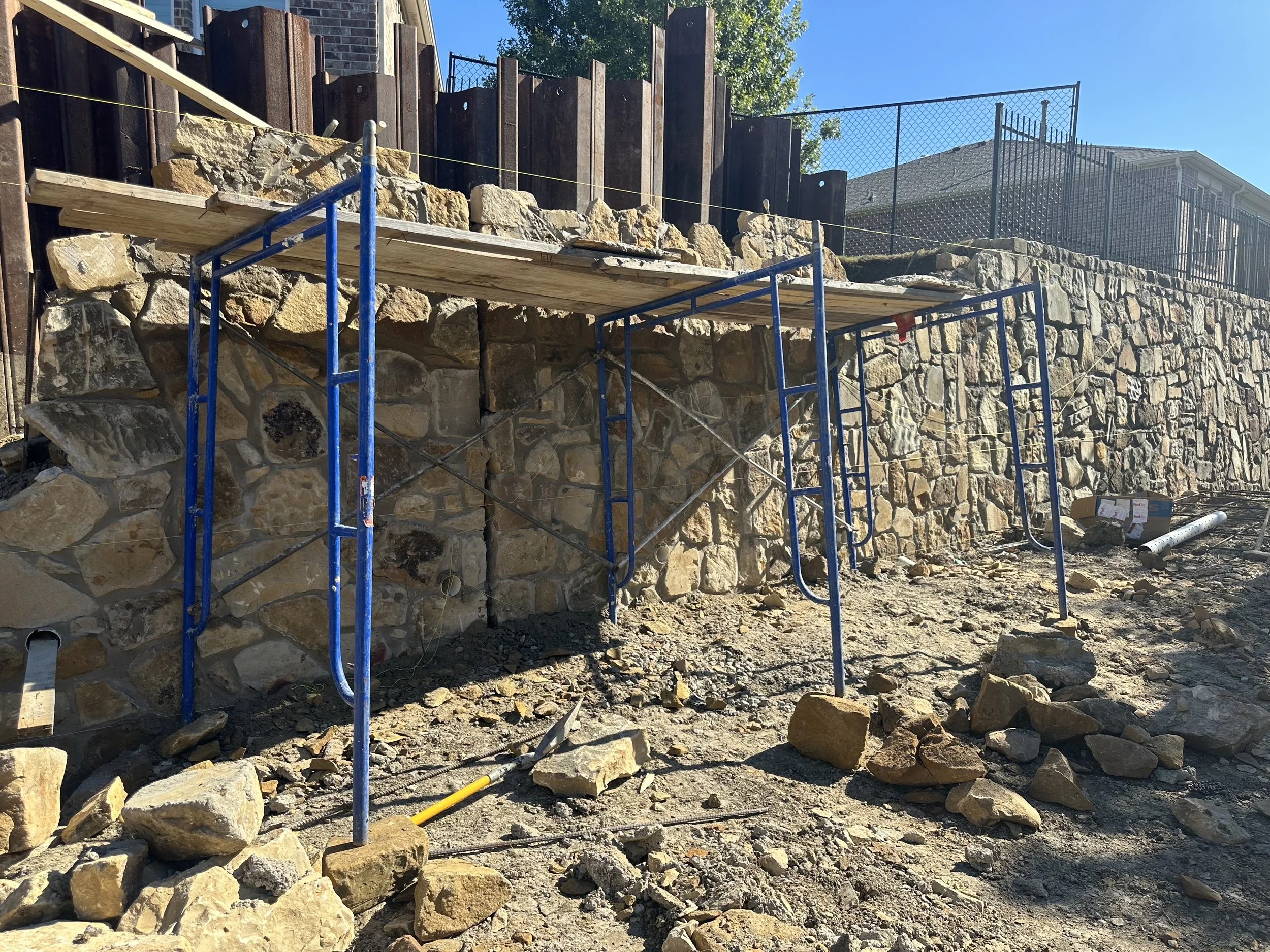 Cherry Hill Project - Stone Retaining Wall