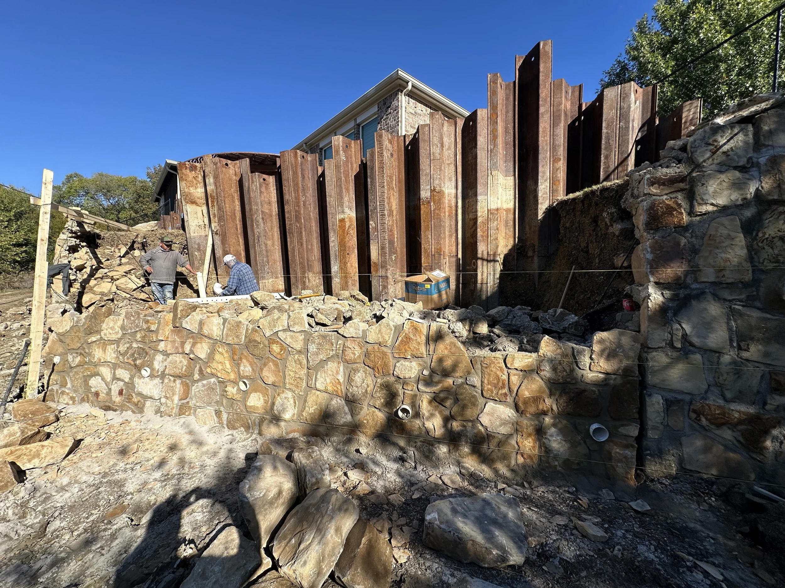 Cherry Hill Project - Stone Retaining Wall