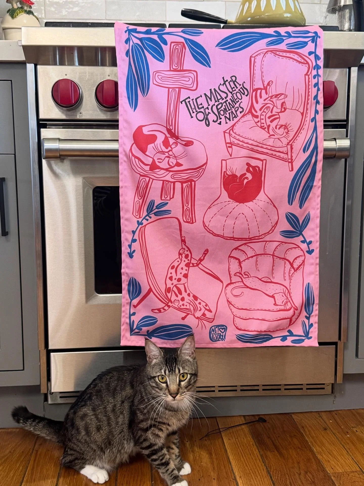 No matter which side of the aisle you are politically, one thing we can all agree on is that our beloved pets bring so much joy to our hearts and help us stay grounded.  Loved seeing this tea towel design come together from simple sketches of Maple n