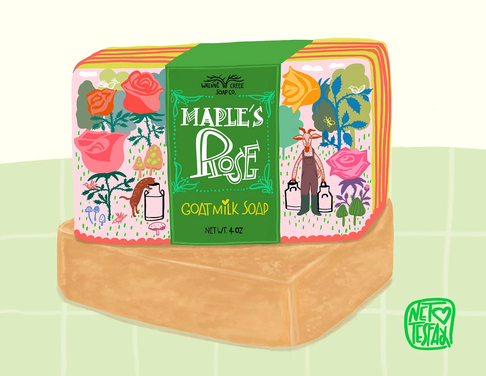 This is my interpretation of our first month assignment for the @makeartthatsells Lettering Boot Camp.

Our assignment was to create a soap label, utilizing our lettering styles, and design a soap package in any way we desired. I decided to try somet