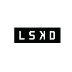 Black rectangular sign with the word 'LSD' written upside down in white capital letters