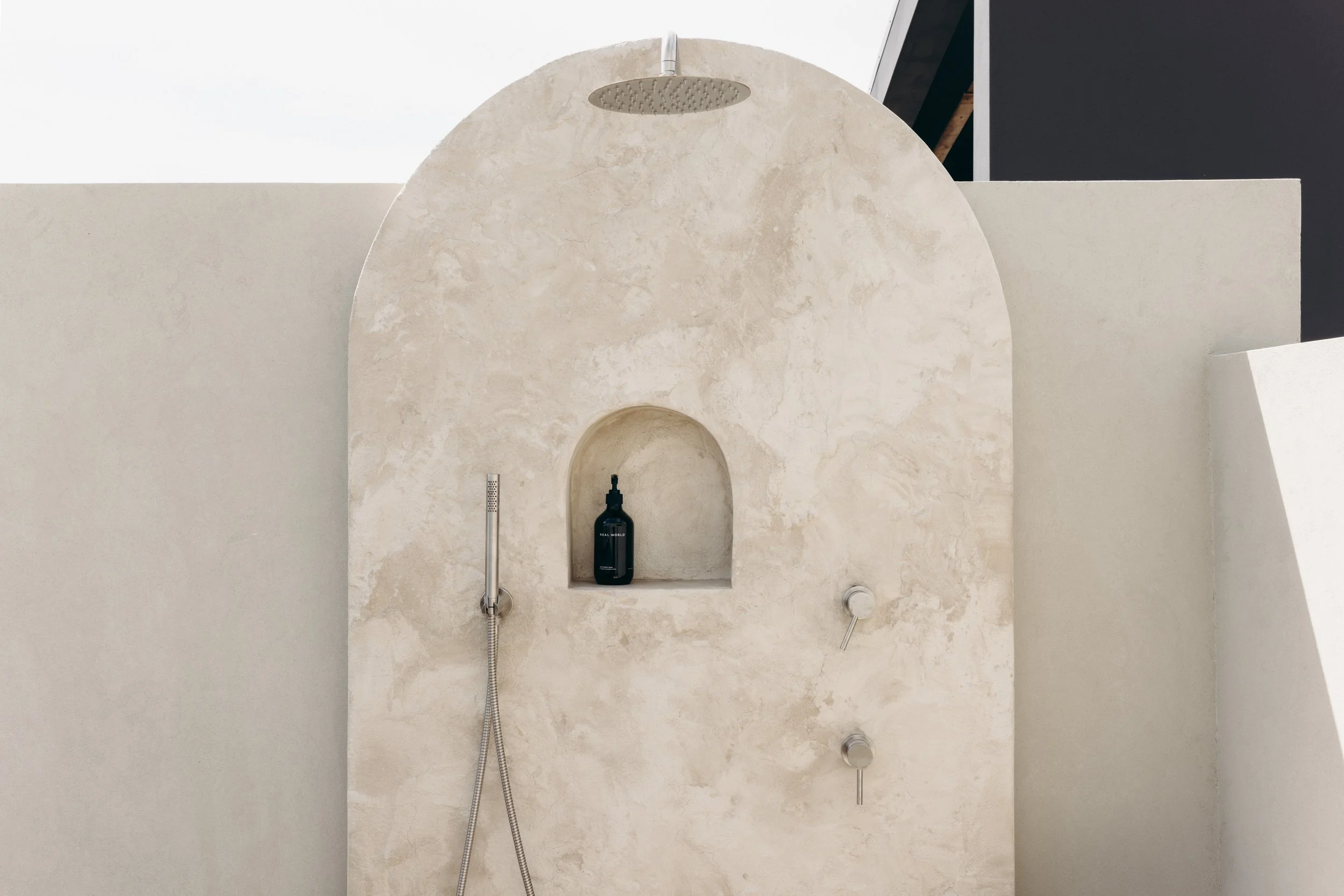 Microcement Wall2Floor outdoor shower in Papamoa