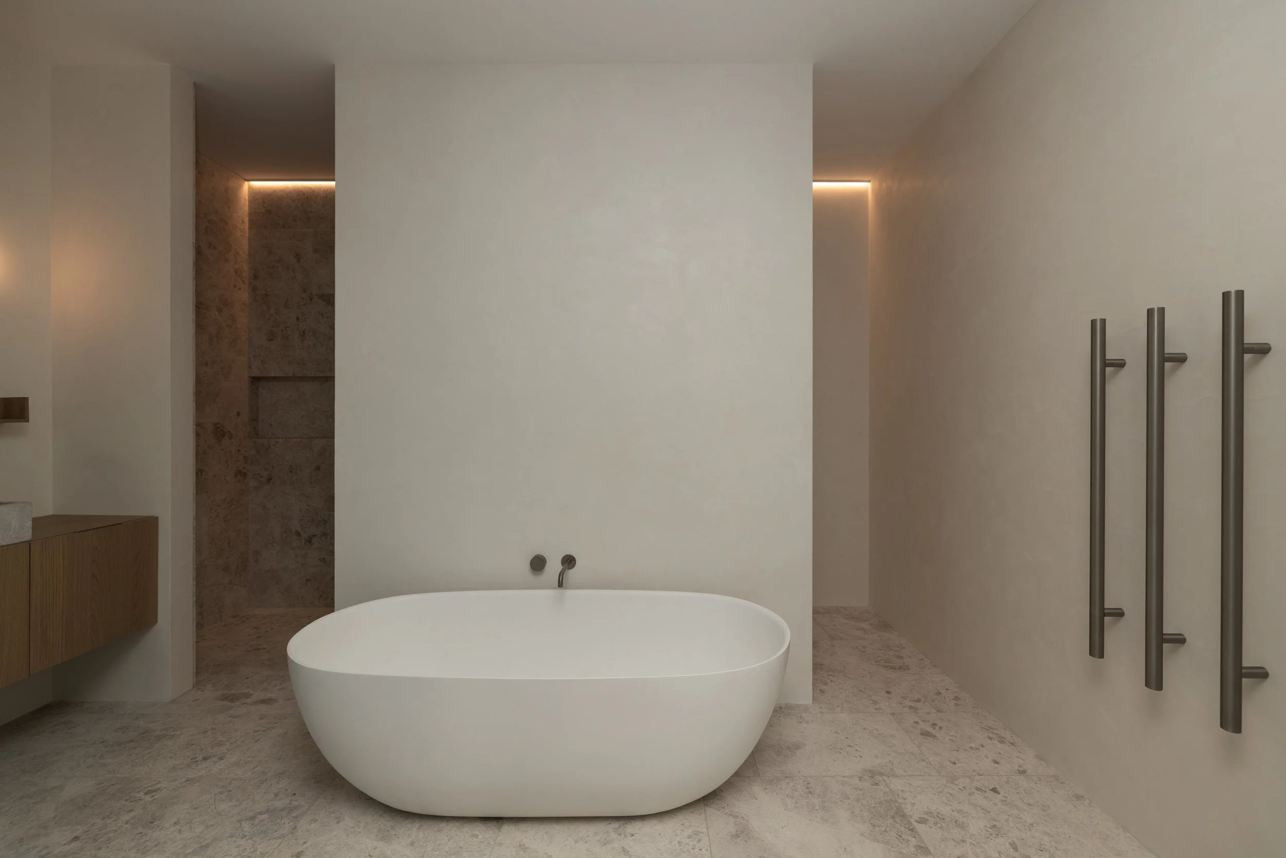 Cemher microcement bathroom at Exhibit on Jervois, Auckland