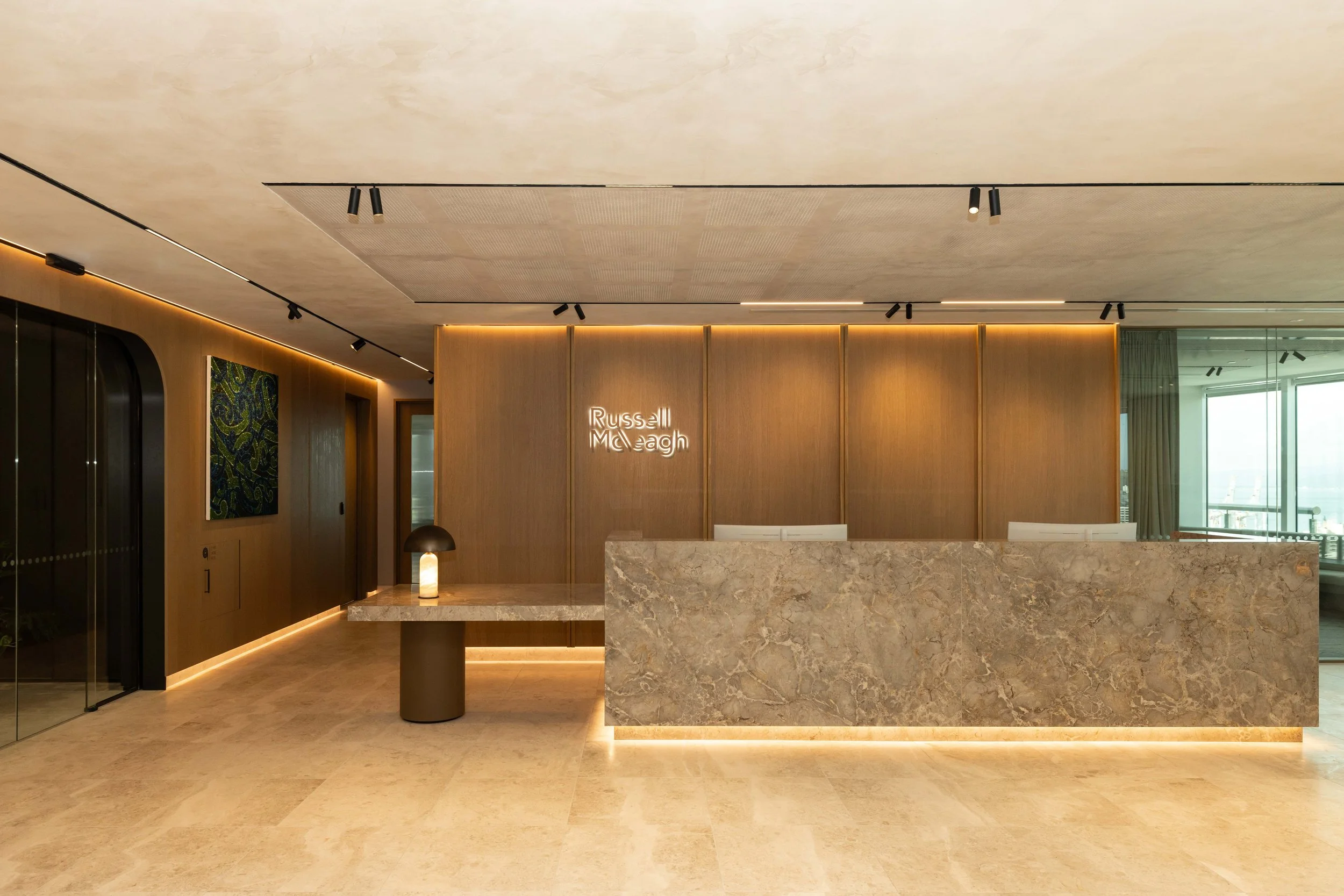 Novacolor Marmorino KS Venetian plaster at Russell McVeagh offices, Wellington