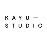 KAYU STUDIO logo in black text on a white background