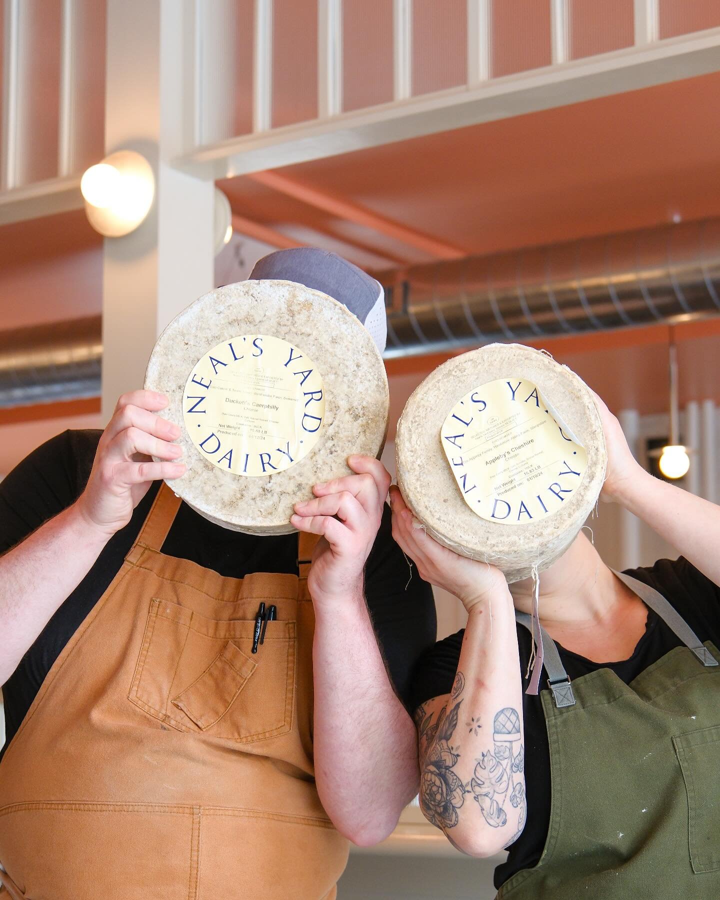 Cheese Heads ! 🧀

Two beautiful new cheeses from Neal&rsquo;s Yard Dairy hitting the menu soon. 

Appleby&rsquo;s Cheshire
A timeless, traditional British Territorial cheese with delicious, grassy, piquant flavours. It has an earthy complexity and a