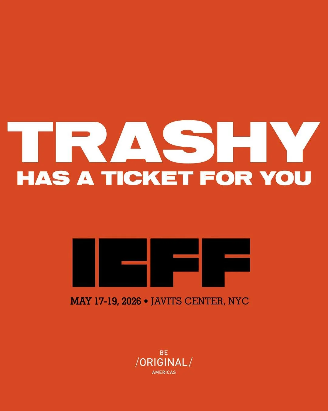 The countdown to ICFF is on. 

Trashy will be back at ICFF 2026 from May 17-19 at the Javits Center! 

Curious about the Trashy process? Our booth will be all about how our two sustainable concretes come to life. Find us at Booth #W962

Want to join 