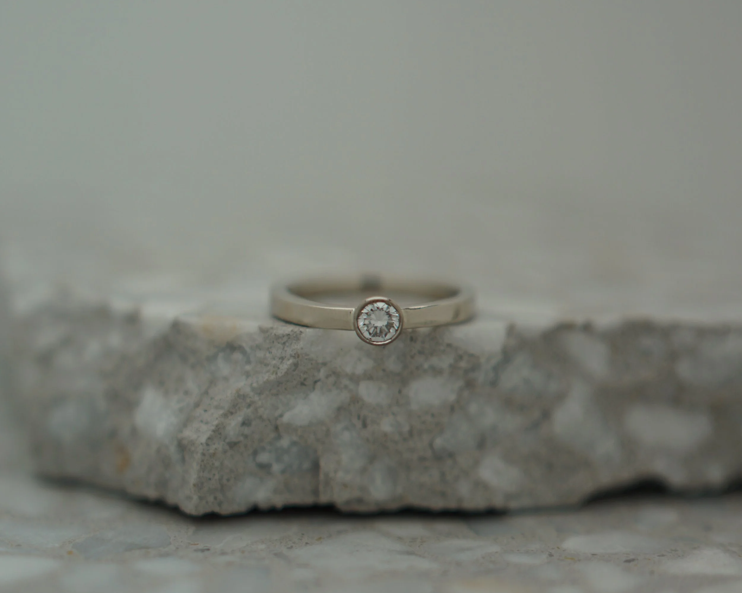 White gold and diamond, recycled from heirloom family ring.