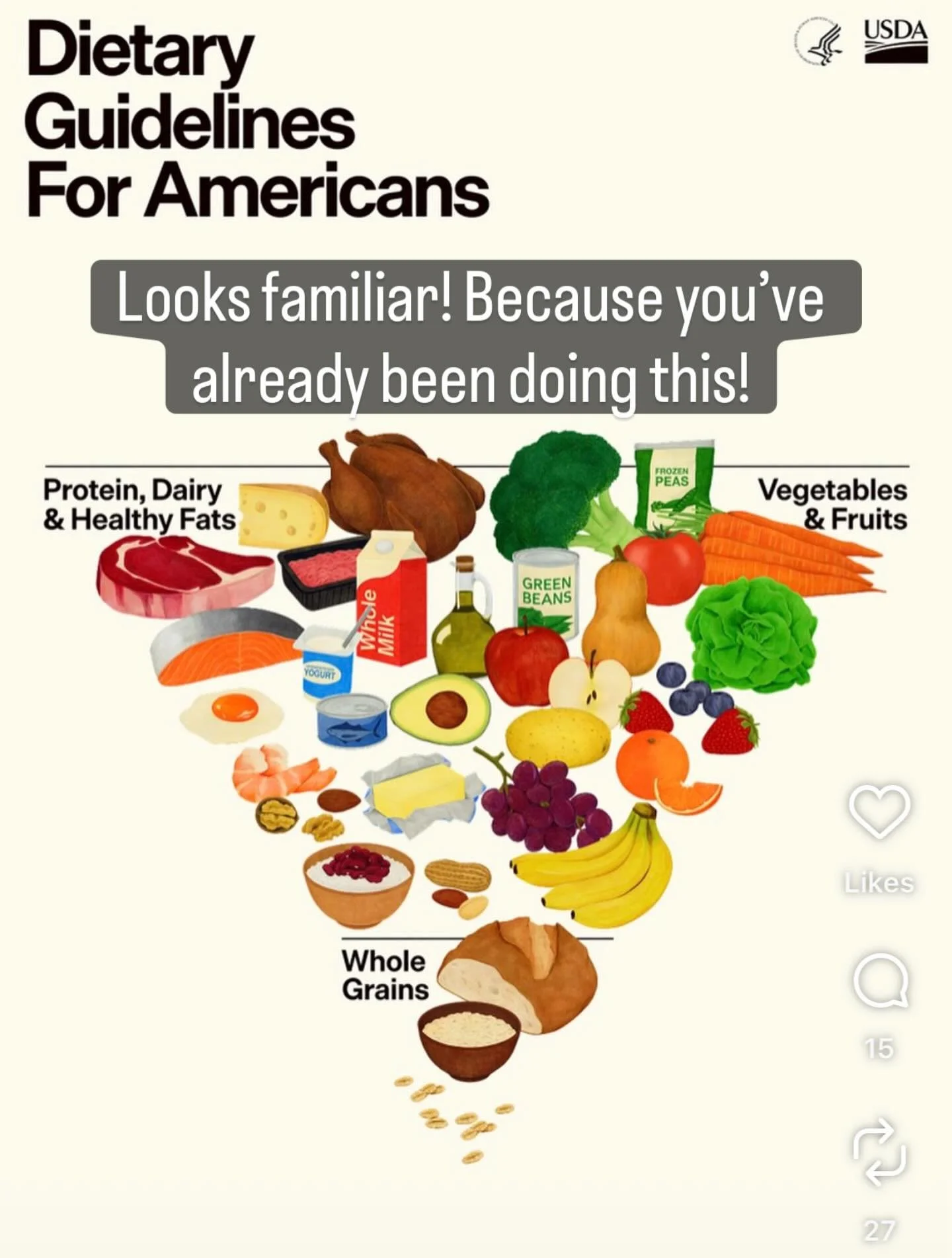 Look at that&mdash;the new food pyramid finally caught up. 😉

Whole foods. Fewer processed ingredients. Healthy fats back where they belong.
If this looks familiar, it&rsquo;s because you&rsquo;ve already been doing this.

By choosing real food, coo