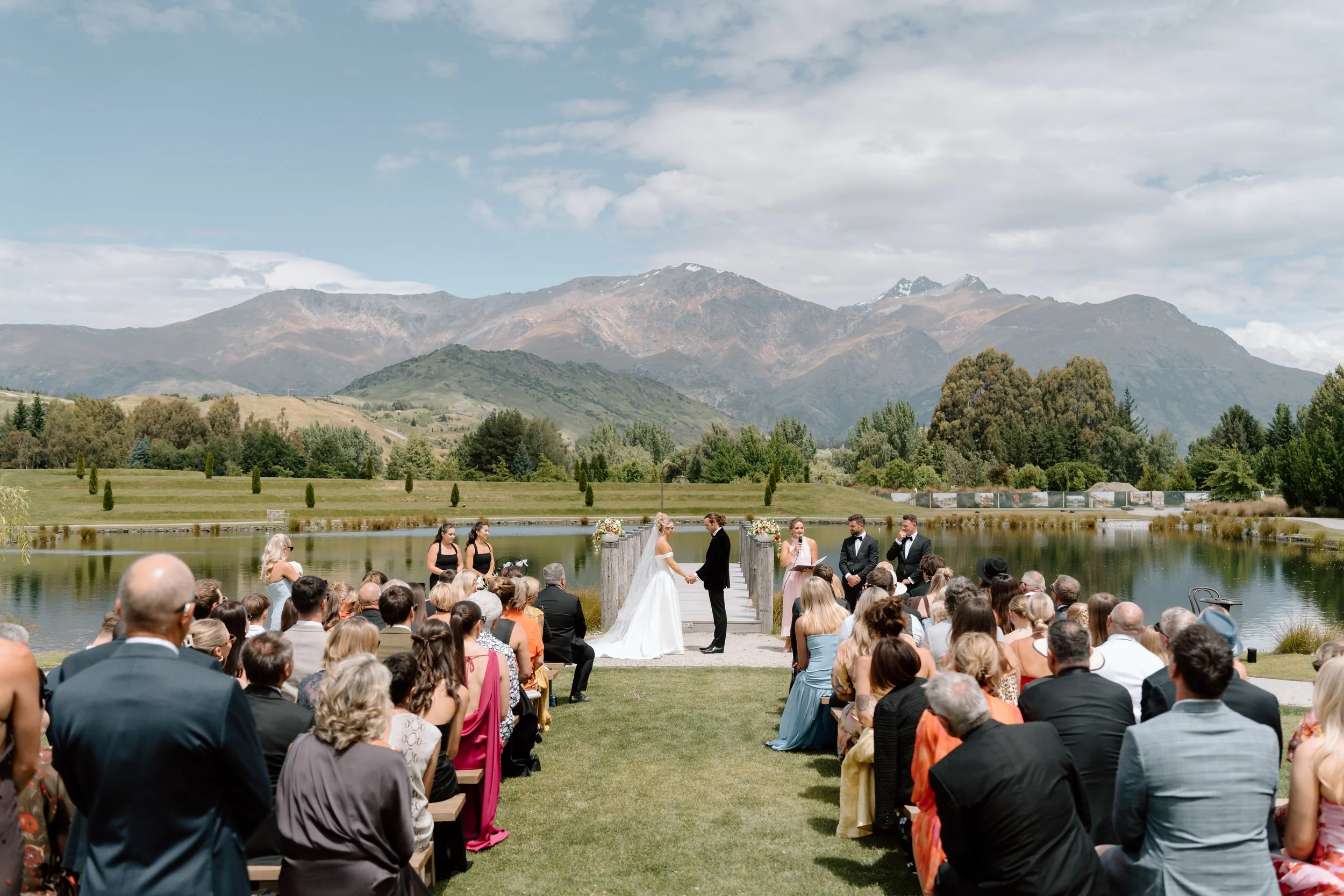 Ayrburn Queenstown wedding ceremony with guests