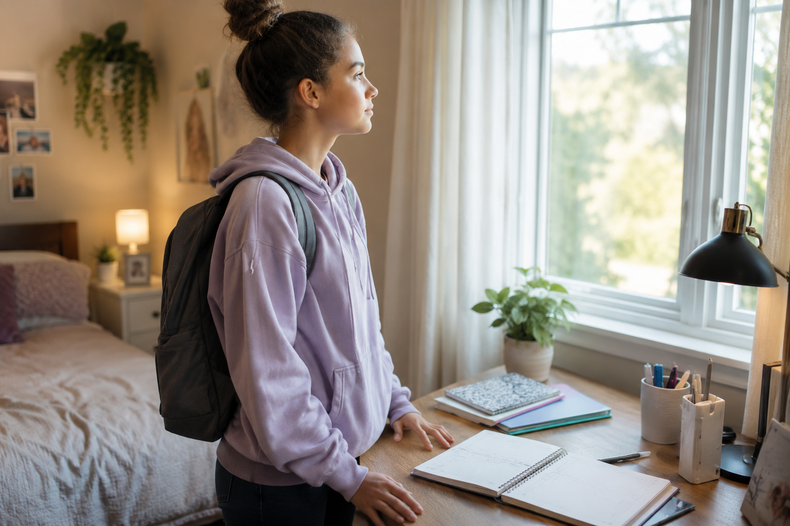 Teen preparing for the school year with a planner and notebook, representing school anxiety therapy Fairfield, NJ and EMDR therapy for kids.