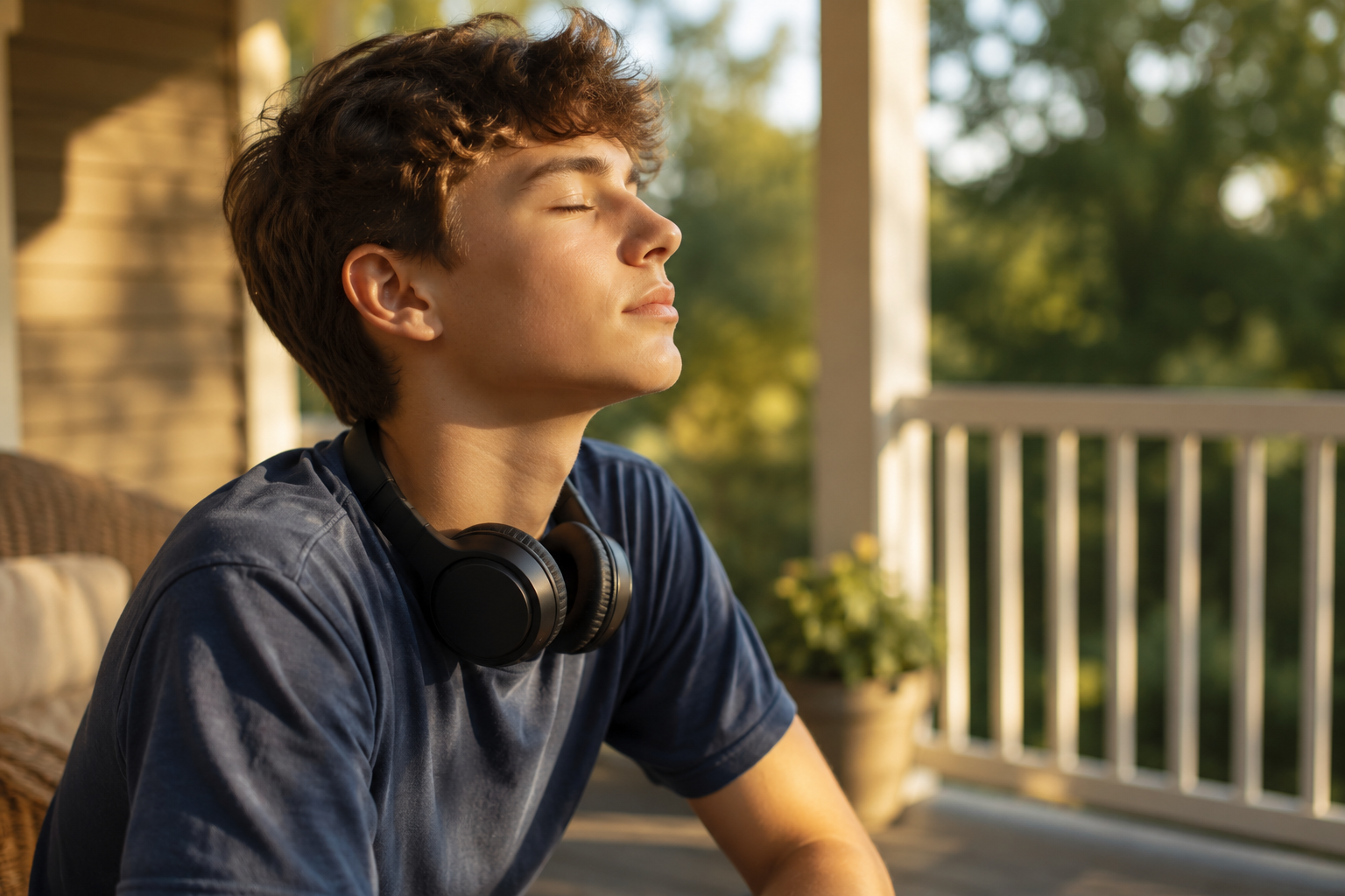Teen practicing emotional regulation techniques learned during anxiety therapy. in Montclair, NJ