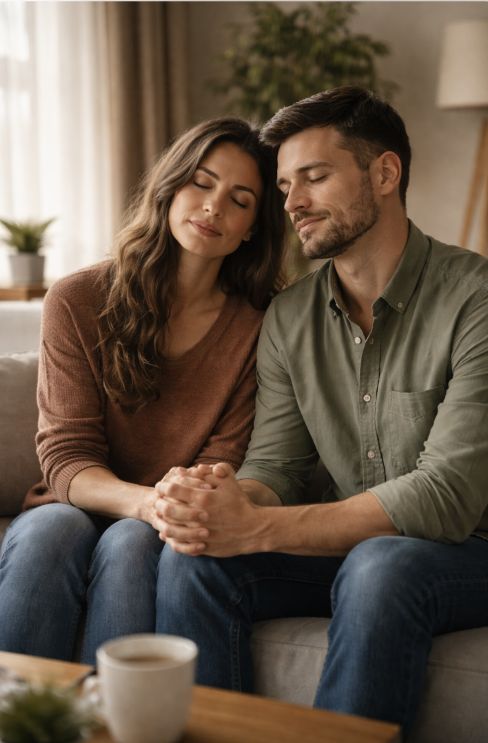 Partners practicing nervous system regulation to support emotional safety in couples counseling in fairfield, nj