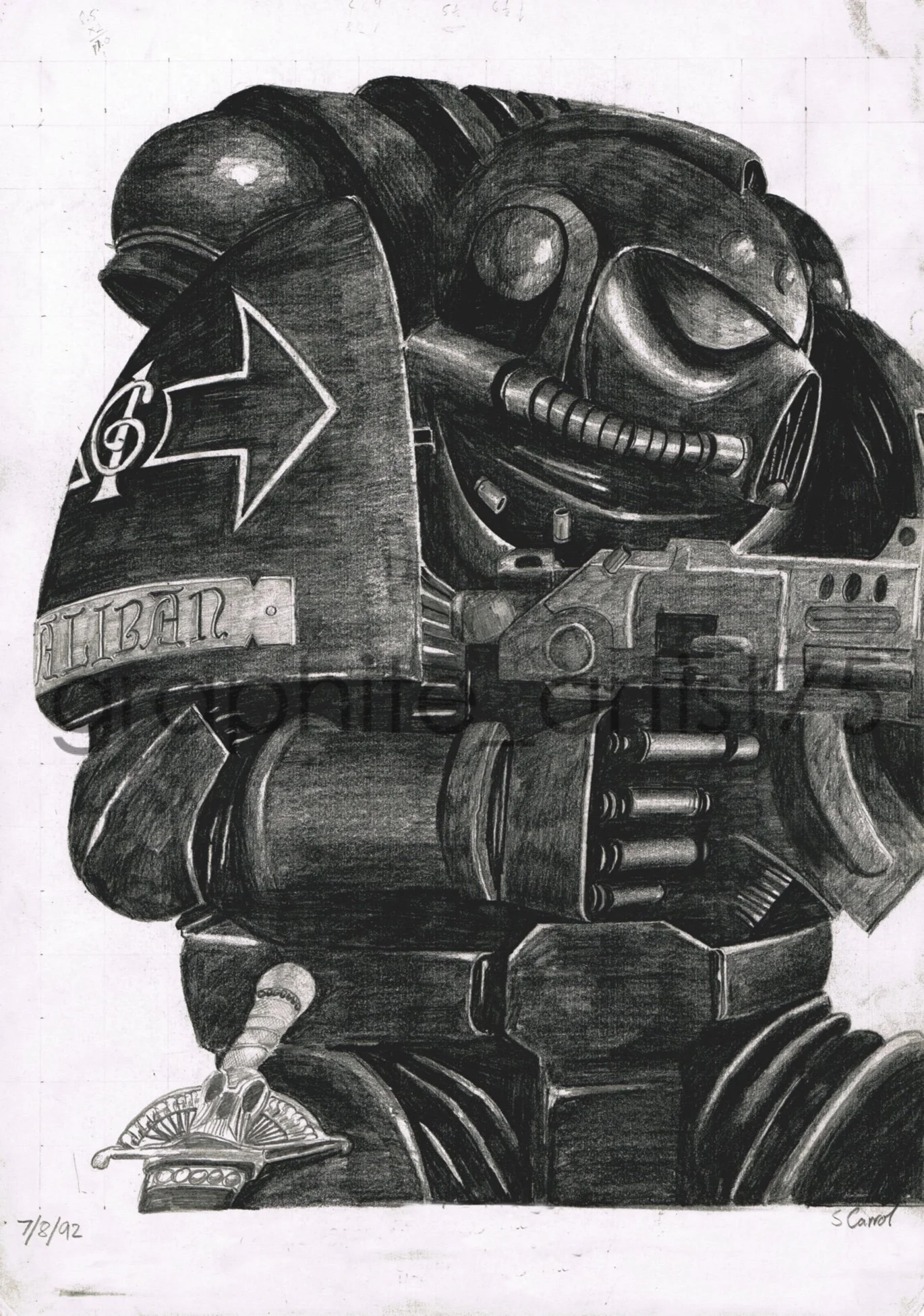 Warhammer 40,000 Fan Art of a Space Marine. 