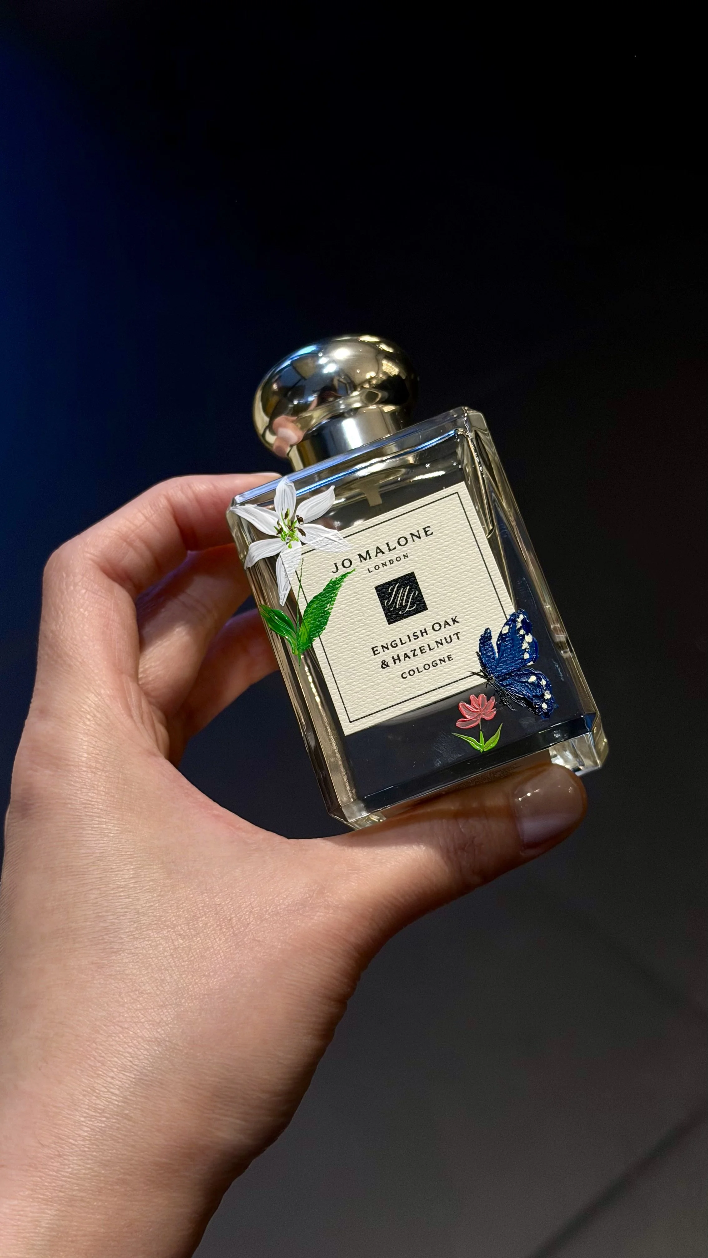 Personalized hand painted bottle for customer at retail brand activation for Jo Malone London Century City