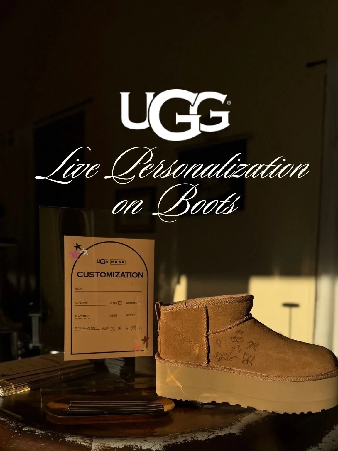 Still not over this one. 😌

When UGG reached out about bringing live personalization to their iconic boots, I was immediately in. I&rsquo;ve been a fan for years, so getting to create alongside the brand was so much fun✨

The event celebrated UGG&rs