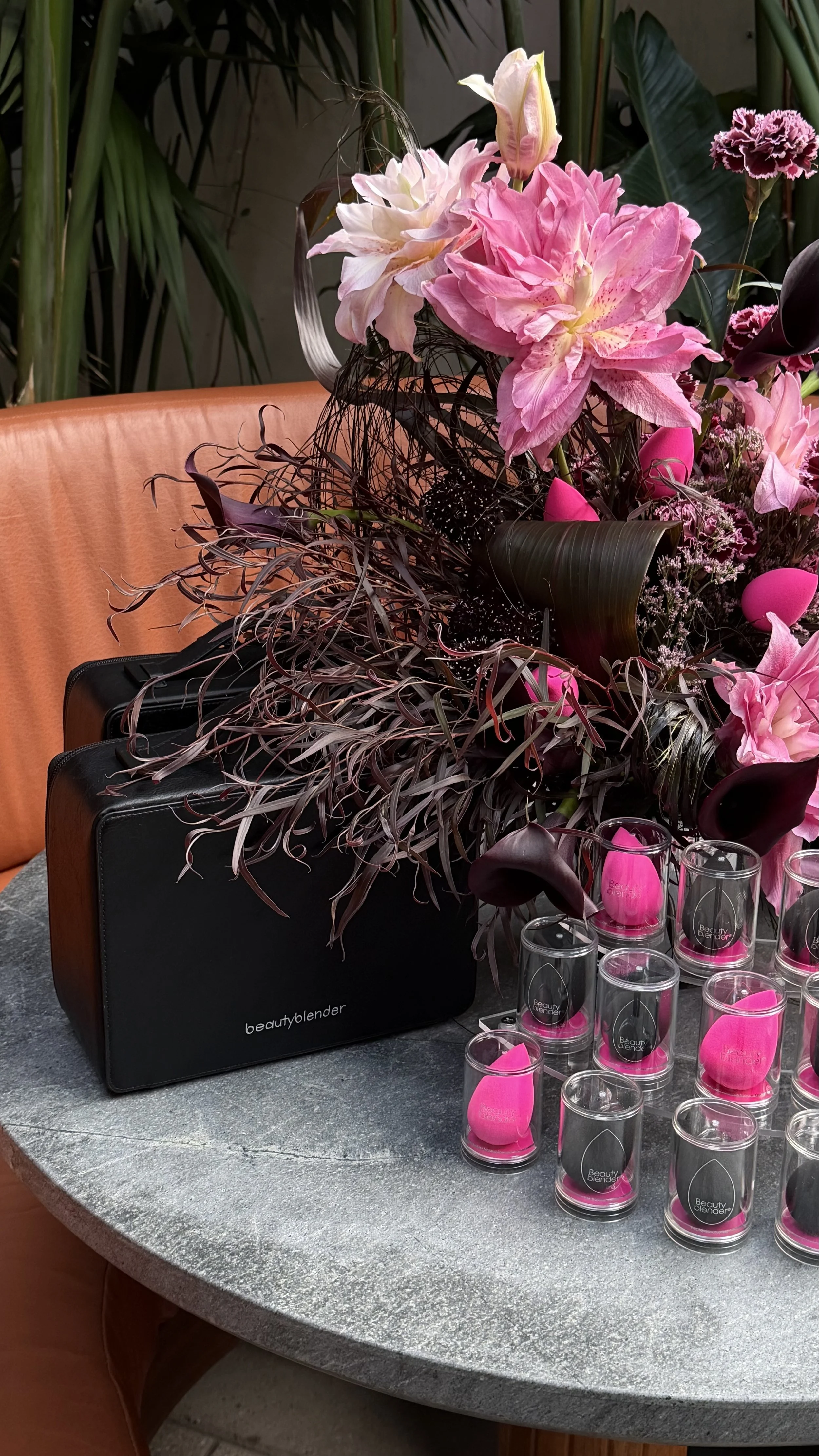 Live hot foiling for guest favors at private brand event for beautyblender