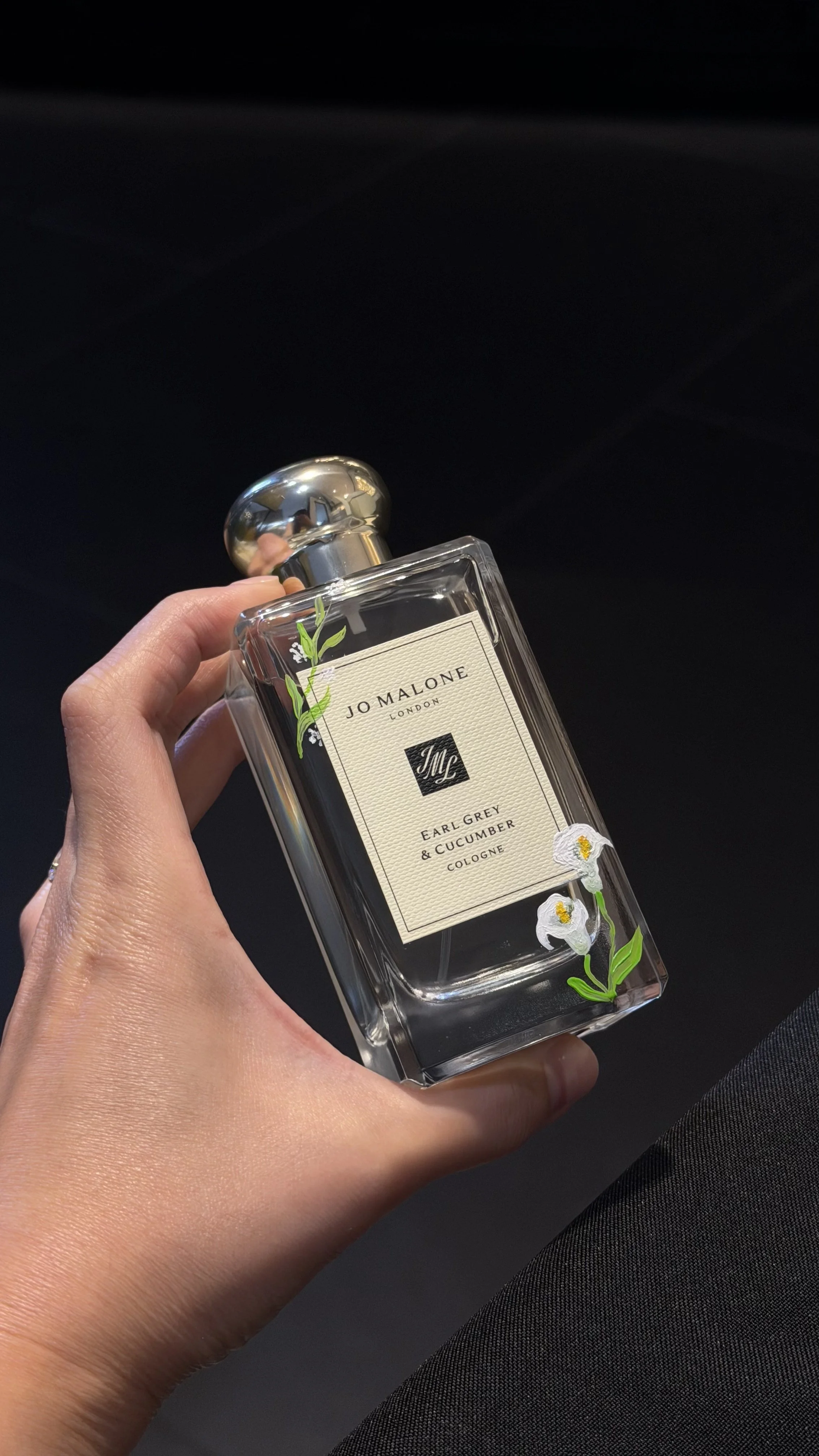 Special request for hand painted florals on a Jo Malone London fragrance bottle