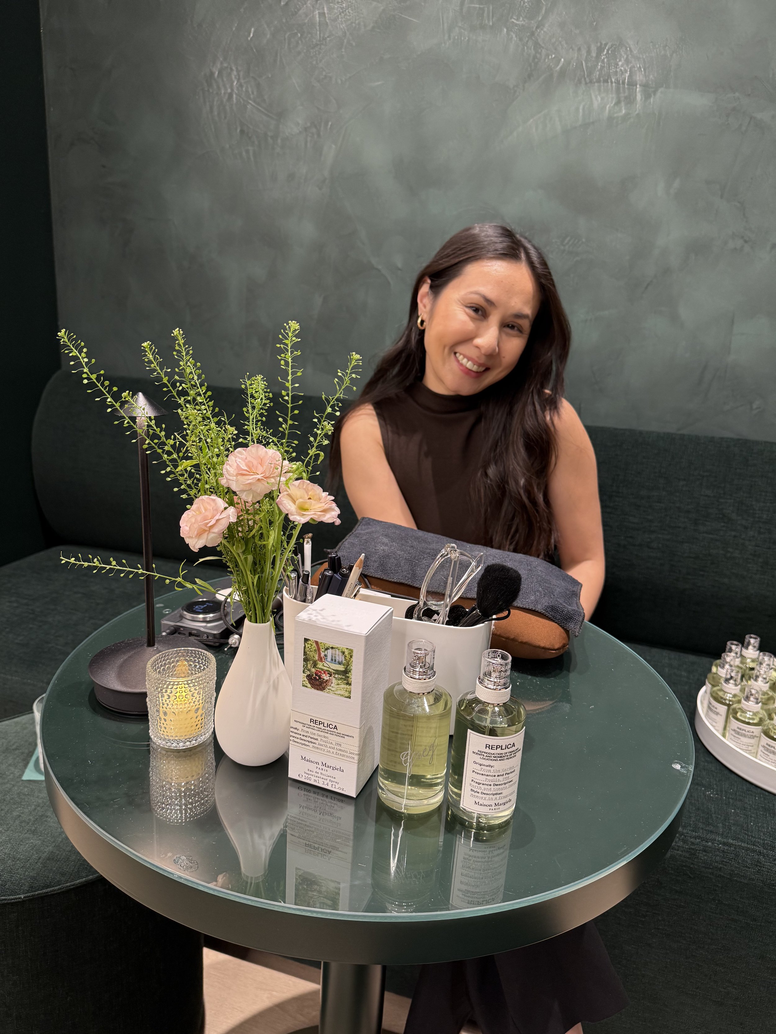 Live Hand engraving on fragrance bottles for Brilliant Earth private influencer event