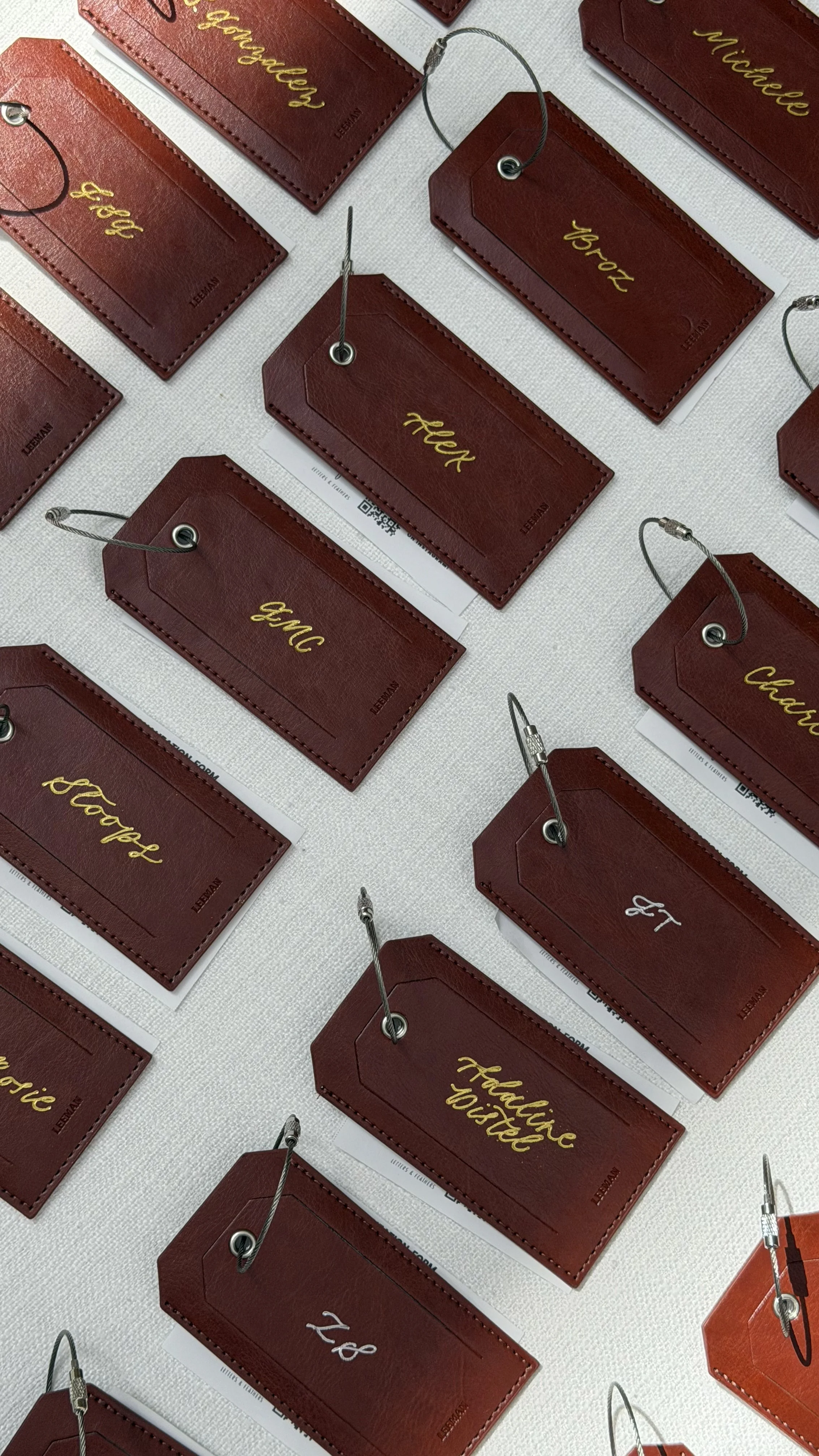 Personalized hot foiled luggage tags for the American Cancer society conference in Los Angeles, CA