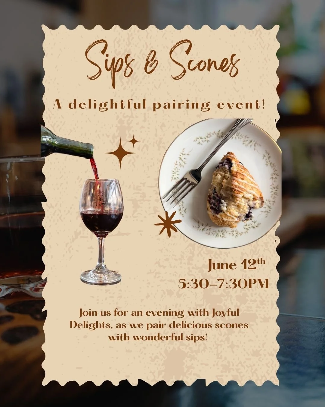 Sips & Scones Wine Pairing 