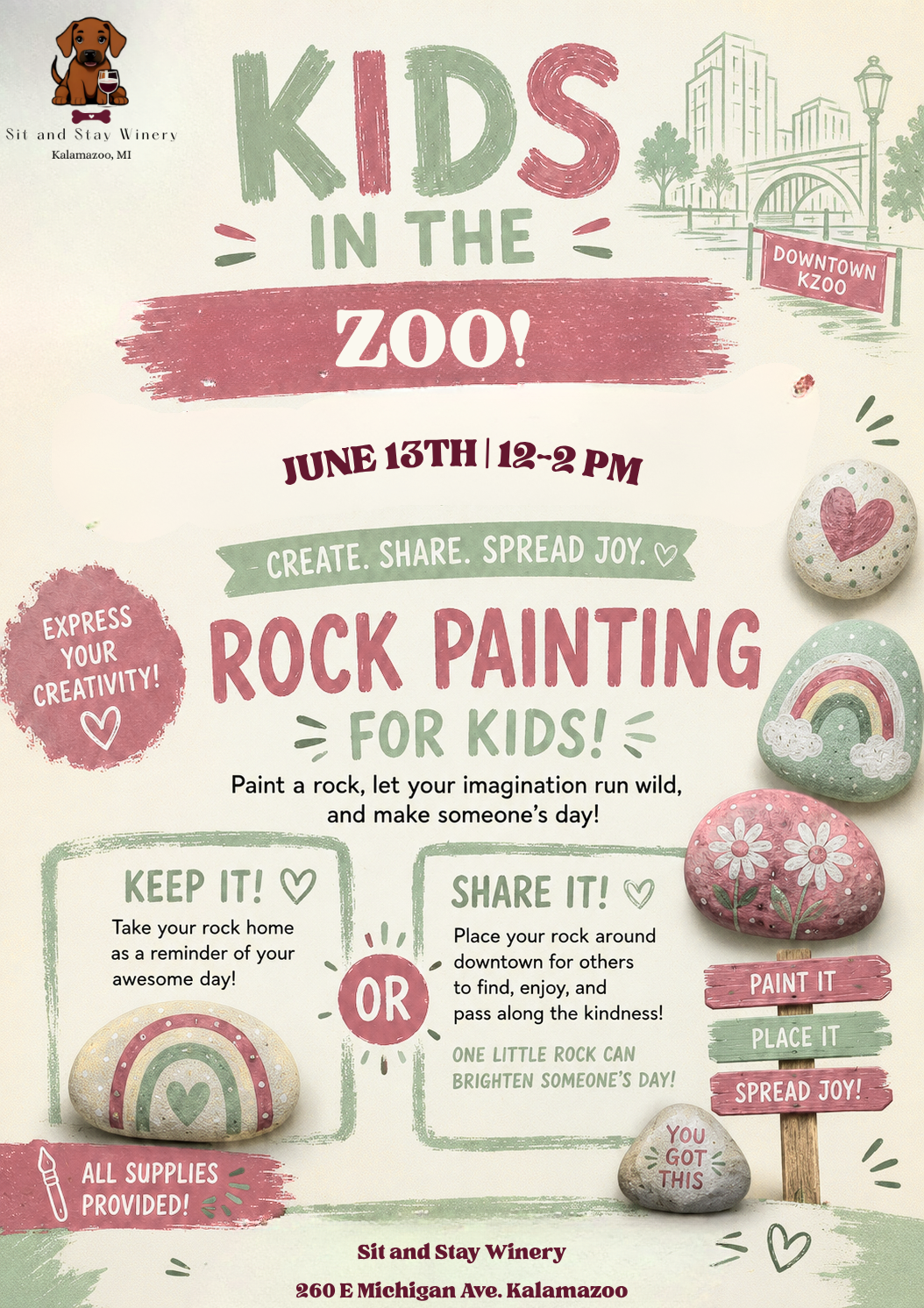 Rock Painting - Kids in the Zoo!