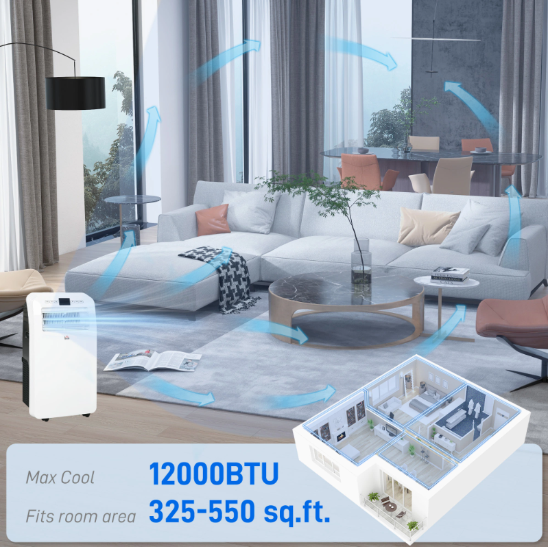 TOSOT 12,000BTU Portable Air Conditioner WiFi Control — Blue Water