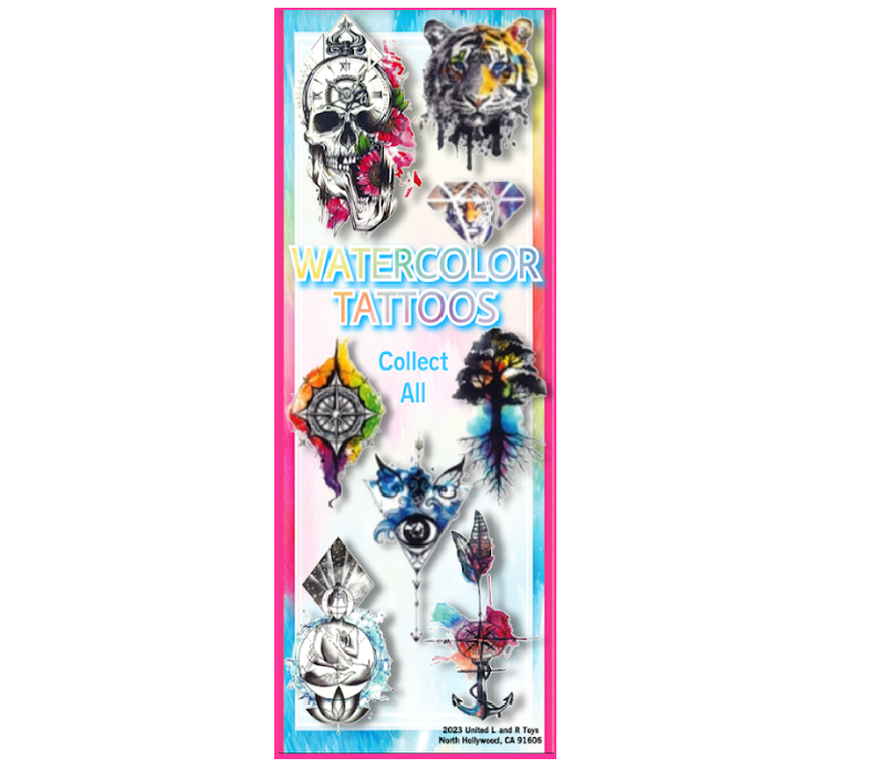 Watercolor Tattoos 300 pcs per box | Item ID: WACOFOL