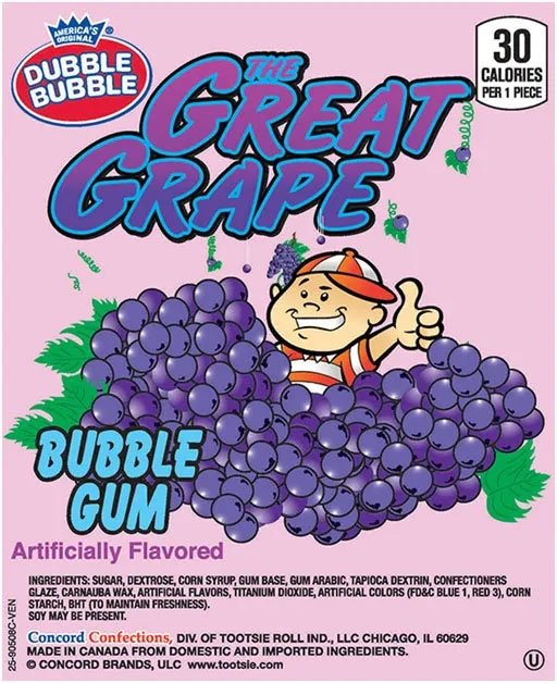 Grape Bubble Gum Balls 850ct