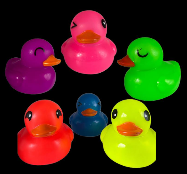 Rubber Fluorescent Ducks 6in (12pcs)