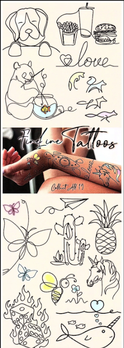 Single Line Tattoos 300 pcs per box