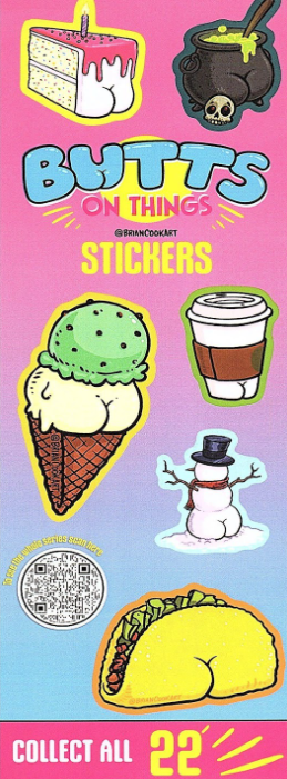 Butt on Things Stickers 300 pcs per box