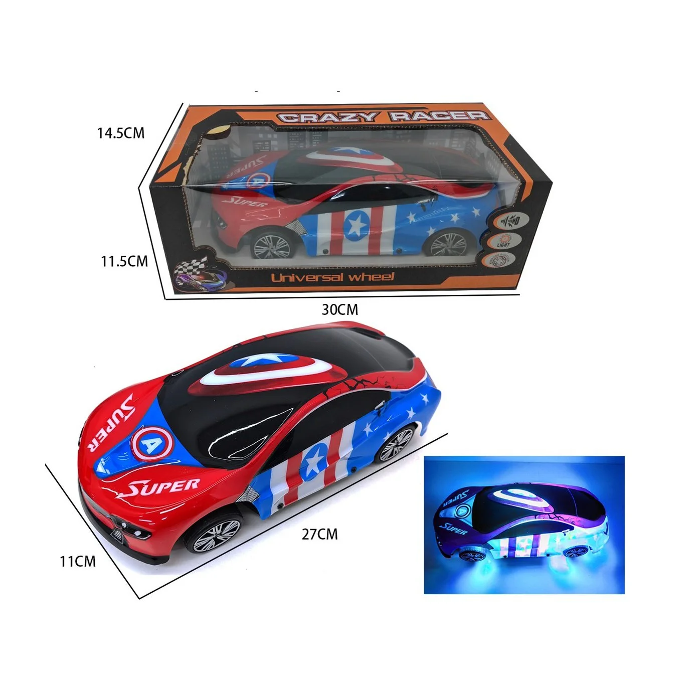 Crazy Racer RC Car 1:16 Scale 5CH(Battery Included) with Light | Sold by the Piece | ItemID: OC1119848