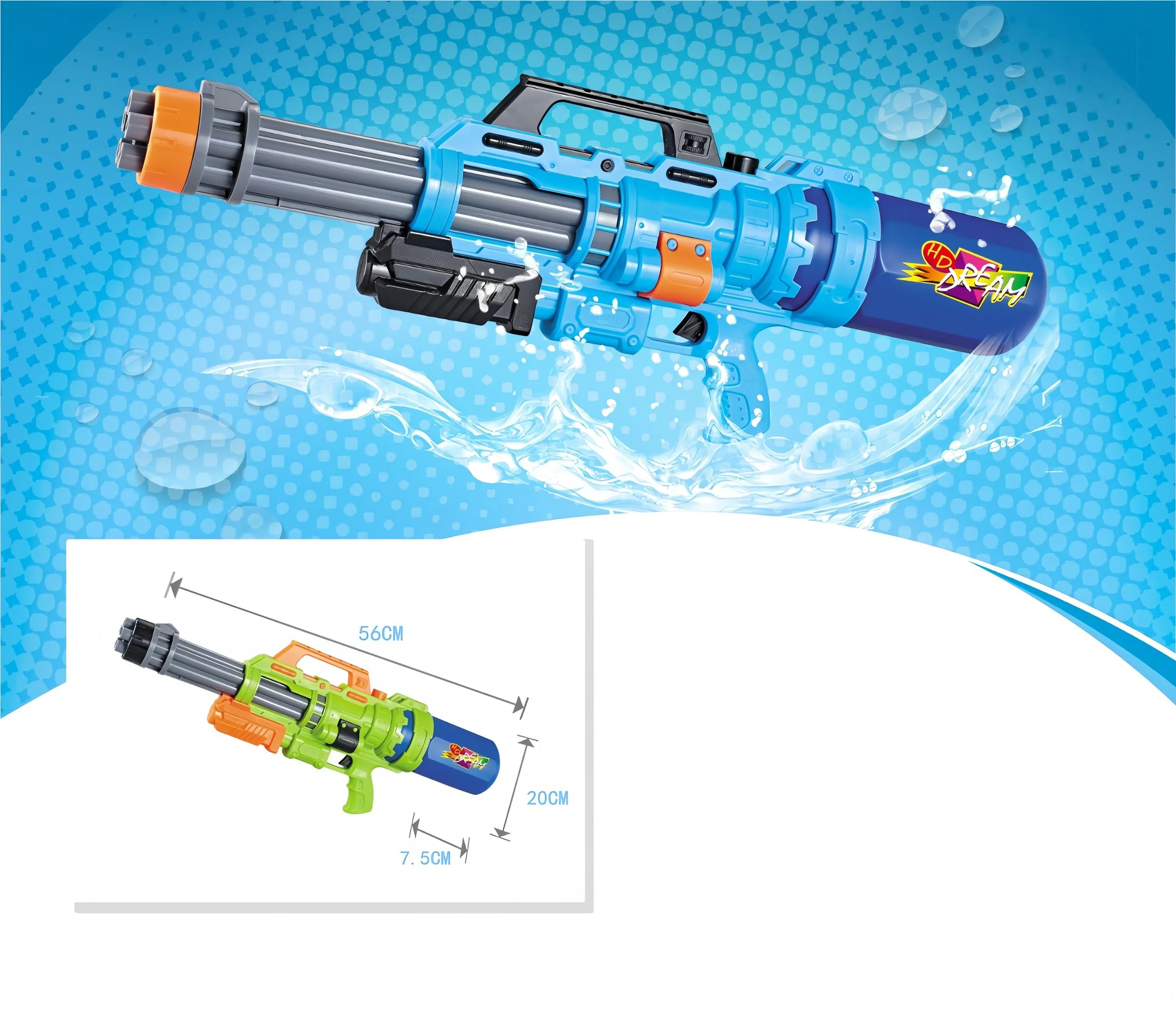 Large Water Gun Blaster 800ml | Sold by the Piece | ItemID: OC1189957