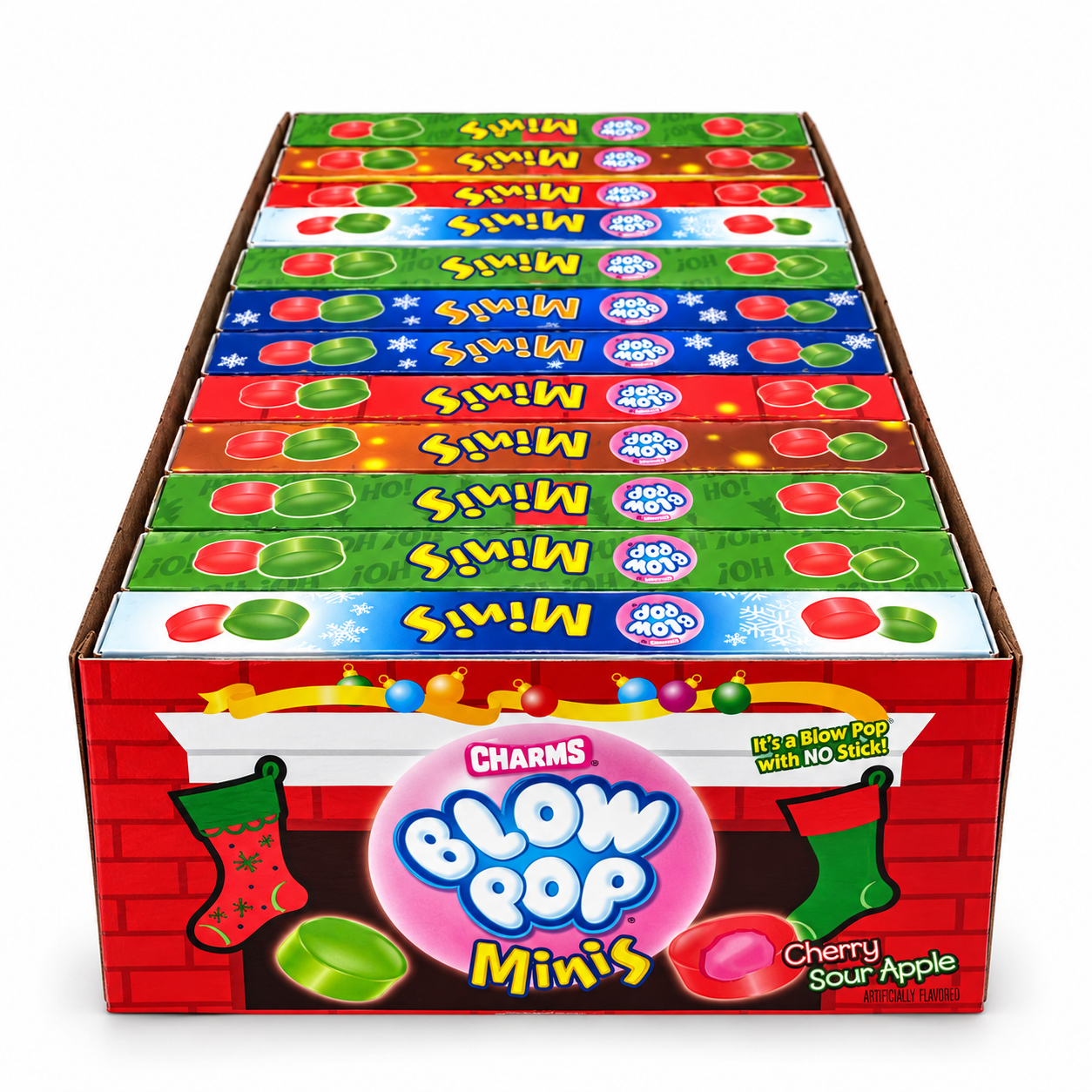 Christmas Charms Blow Pop Minis (Display Box) | 12 Pcs / Display Box | Item ID: 03534